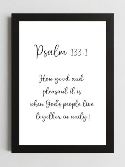 Psalms 133:1 Wall Art Kenya – Framed Christian Unity & Blessing