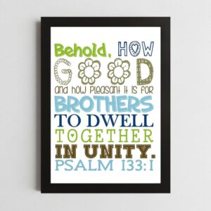 Psalms 133:1 Unity Wall Art – Framed Christian Togetherness