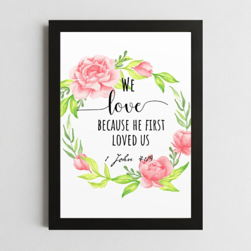 Bible Verse Wall Art Mockup_123 1 John 4:19 Wall Art Kenya – Framed Christian Love & Devotion