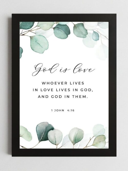 1 John 4:16 Wall Art Kenya – Framed Christian God is Love