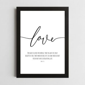 John 3:16 Wall Art Kenya – Framed Christian Love & Salvation