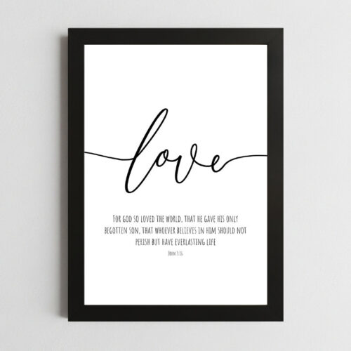 Bible Verse Wall Art Mockup_125 John 3:16 Wall Art Kenya – Framed Christian Love & Salvation