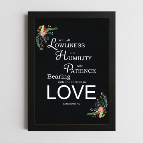Bible Verse Wall Art Mockup_128 Ephesians 4:2 Humility Wall Art Kenya – Framed Christian Love & Patience