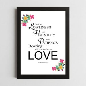 Ephesians 4:2 Devotional Wall Art Kenya – Framed Christian Gentleness & Patience
