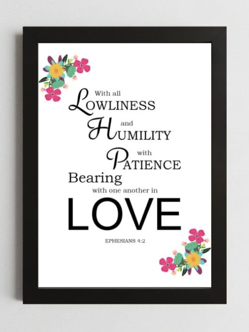 Ephesians 4:2 Devotional Wall Art Kenya – Framed Christian Gentleness & Patience