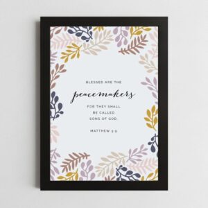 Matthew 5:9 Wall Art – Framed Christian Peace Print