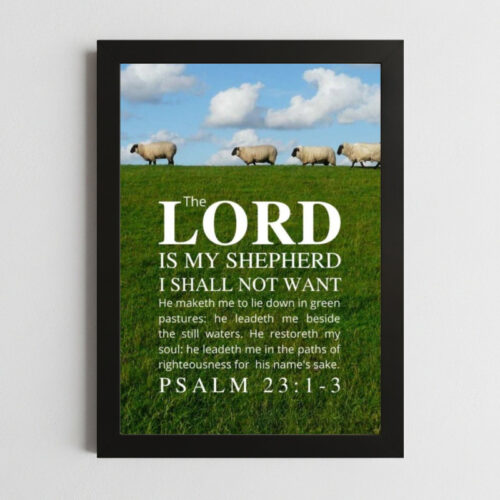 Bible Verse Wall Art Mockup_131 Psalms 23:1-3 Wall Art Kenya – Framed Christian Comfort & Guidance