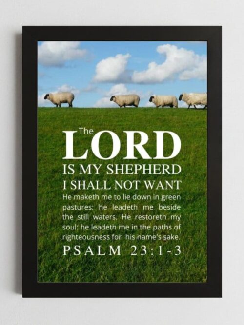 Psalms 23:1-3 Wall Art Kenya – Framed Christian Comfort & Guidance