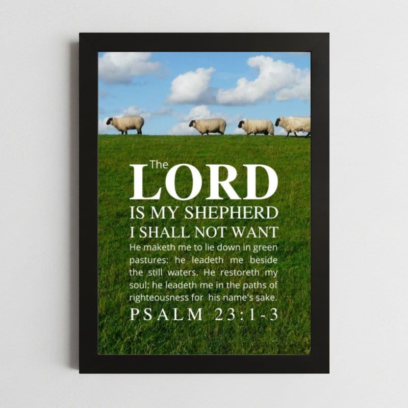 Psalms 23:1-3 Wall Art Kenya – Framed Christian Comfort & Guidance