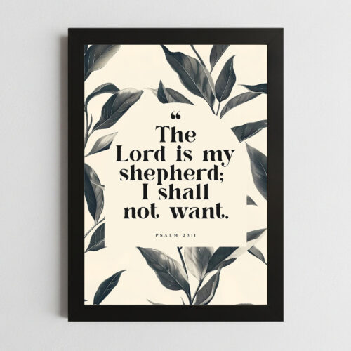 Bible Verse Wall Art Mockup_132 Psalms 23:1-3 Shepherd Wall Art