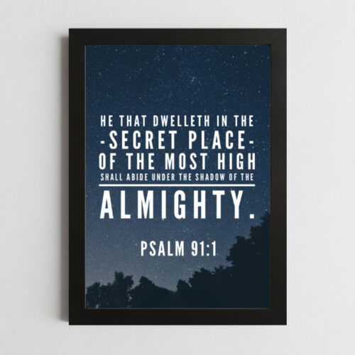 Bible Verse Wall Art Mockup_134 Psalms 91:1 Wall Art