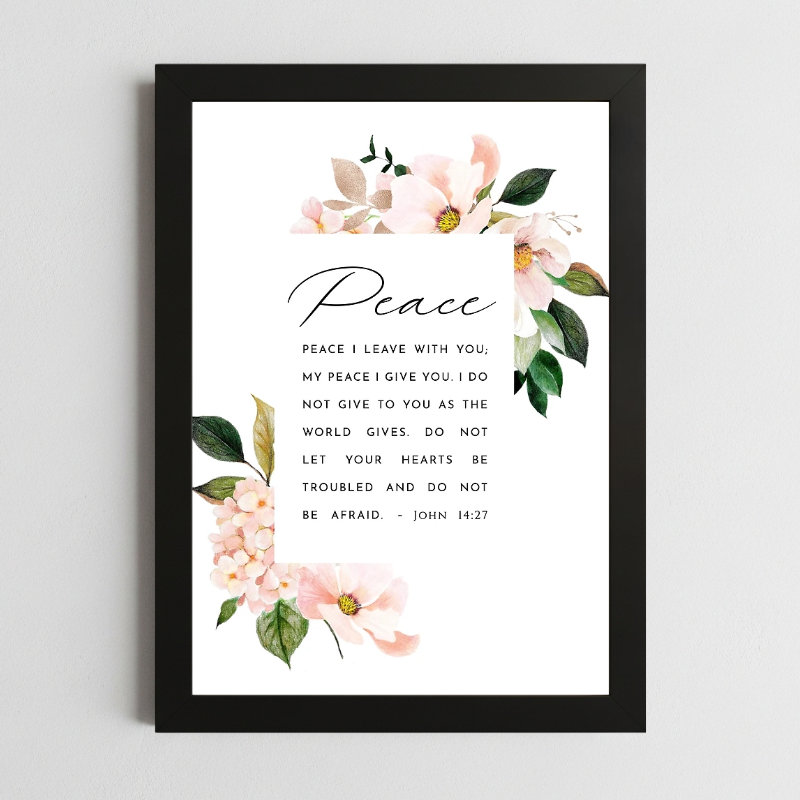 Bible Verse Wall Art Mockup_136 John 14:27 Peace Wall Art