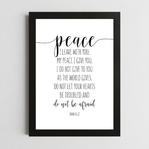 Bible Verse Wall Art Mockup_137 John 14:27 Devotional Wall Art