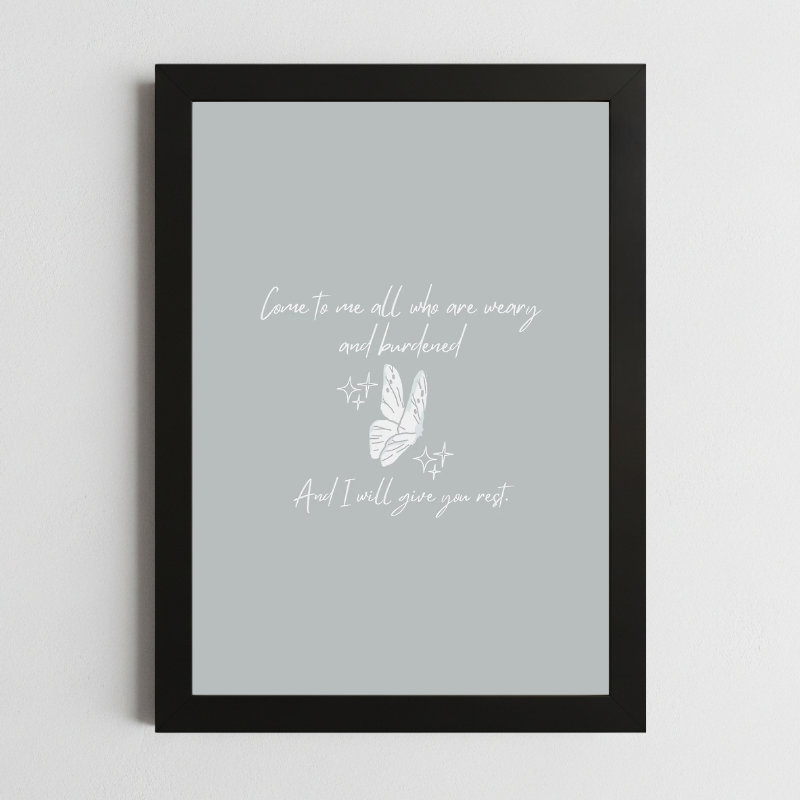 Bible Verse Wall Art Mockup_144 Matthew 11:28 Framed Wall Art
