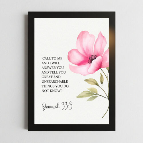 Jeremiah 33:3 Wall Art – Framed Inspirational Scripture Print