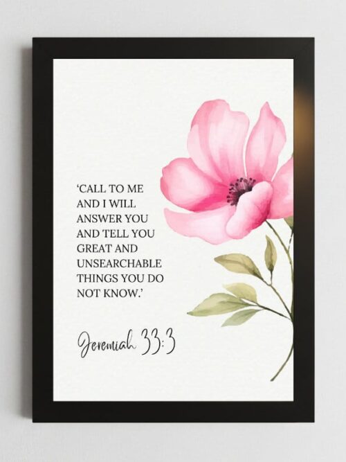 Jeremiah 33:3 Wall Art – Framed Inspirational Scripture Print