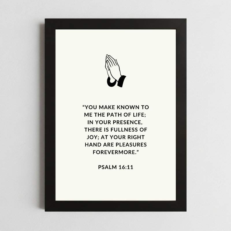 Psalms 16:11 Wall Art – Framed Christian Joy Print