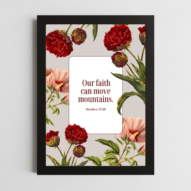 Matthew 17:20 Wall Art – Framed Faith Motivation Print
