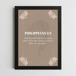 Philippians 2:3 Wall Art – Framed Christian Humility Print