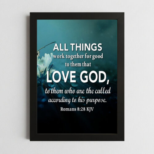 Romans 8:28 Wall Art – Framed Christian Hope & Purpose