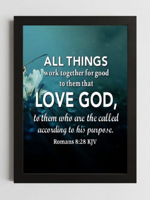 Romans 8:28 Wall Art – Framed Christian Hope & Purpose