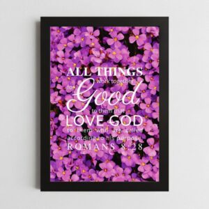 Romans 8:28 Hope Wall Art – Framed Christian Encouragement Print