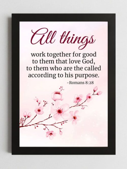 Romans 8:28 Hope Print – Framed Christian Inspiration