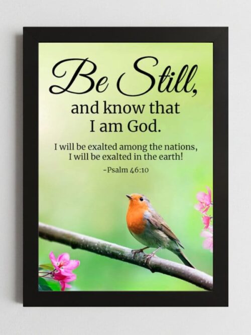 Psalms 46:10 Wall Art – Framed Christian Peace Print