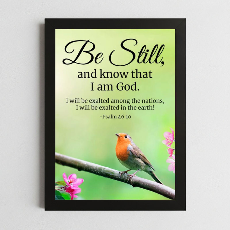 Psalms 46:10 Wall Art – Framed Christian Peace Print