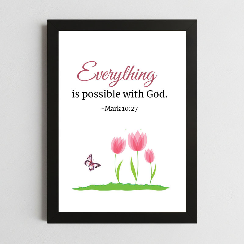 Mark 10:27 Wall Art – Framed Christian Inspiration
