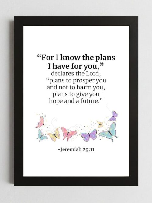 Jeremiah 29:11 Wall Art – Framed Christian Hope Print