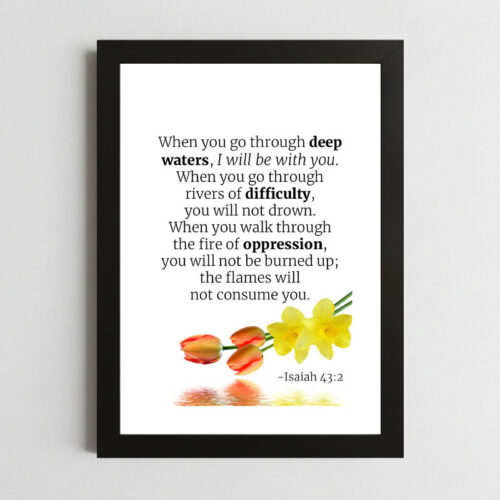 Isaiah 43:2 Wall Art – Framed Christian Protection Print