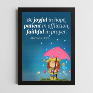 Romans 12:12 Wall Art – Framed Christian Hope & Patience