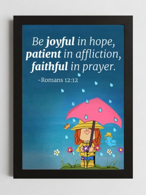 Romans 12:12 Wall Art – Framed Christian Hope & Patience
