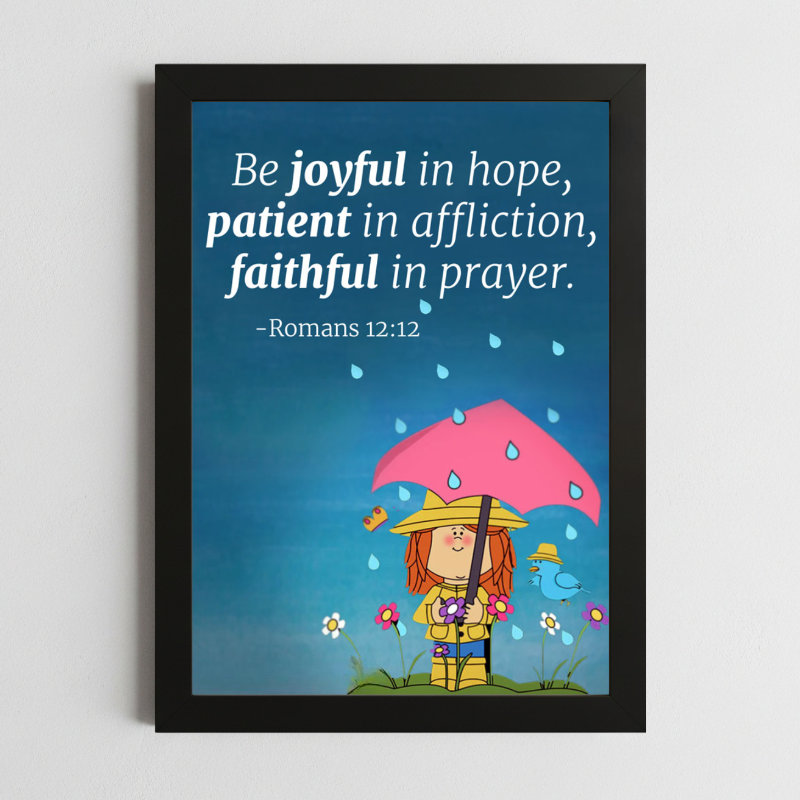 Romans 12:12 Wall Art – Framed Christian Hope & Patience