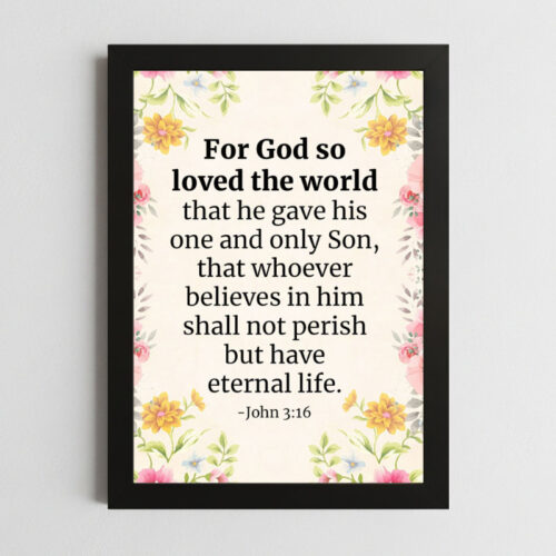 John 3:16 Wall Art – Framed Christian Love & Salvation