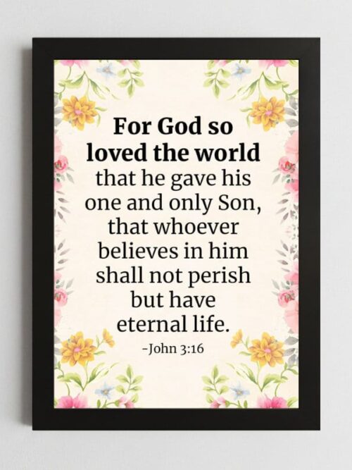 John 3:16 Wall Art – Framed Christian Love & Salvation