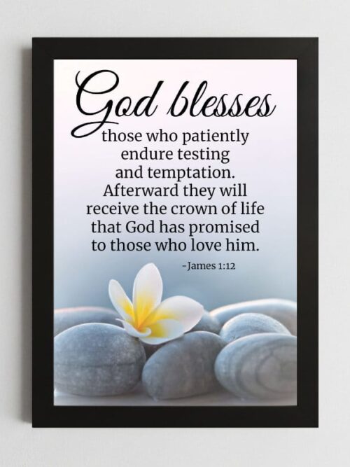 Bible Verse Wall Art Mockup_41 James 1:12 Wall Art – Framed Christian Perseverance & Reward