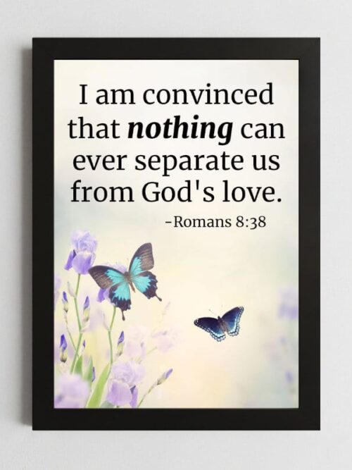 Bible Verse Wall Art Mockup_44 Romans 8:38 Wall Art – Framed Christian Faith & Assurance