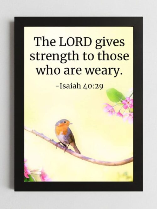 Isaiah 40:29 Wall Art – Framed Christian Strength & Renewal