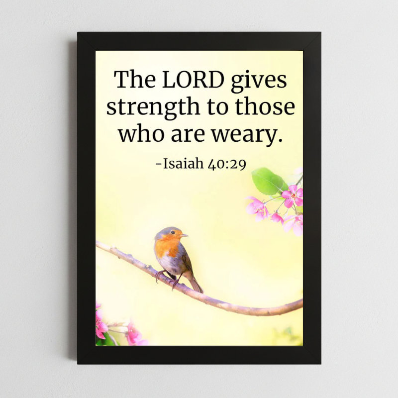 Isaiah 40:29 Wall Art – Framed Christian Strength & Renewal