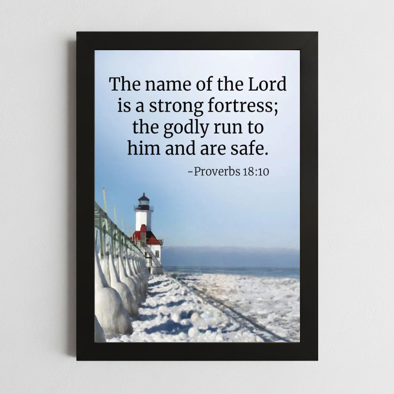 Proverbs 18:10 Wall Art – Framed Christian Protection Print