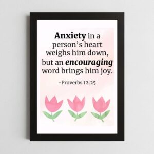 Proverbs 12:25 Wall Art – Framed Christian Encouragement Print