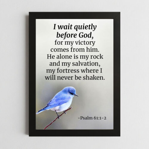 Psalm 61:1-2 Wall Art – Framed Christian Refuge & Prayer