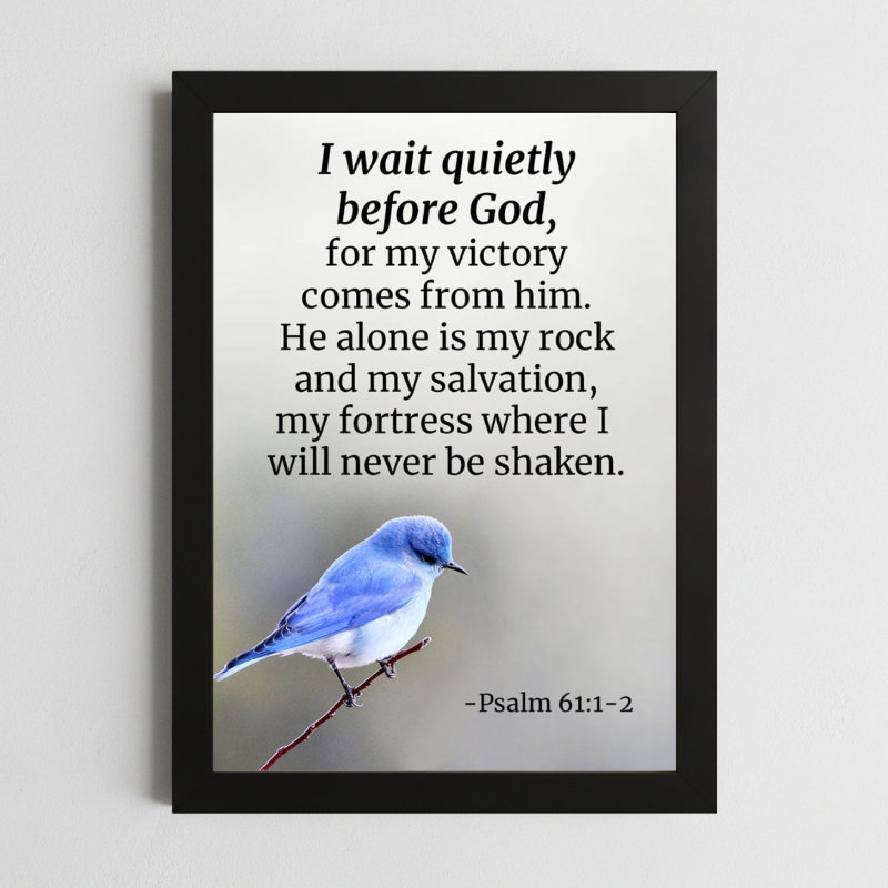 Psalm 61:1-2 Wall Art – Framed Christian Refuge & Prayer