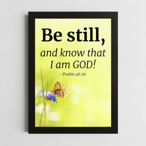 Psalms 46:10 Wall Art – Framed Christian Peace & Stillness
