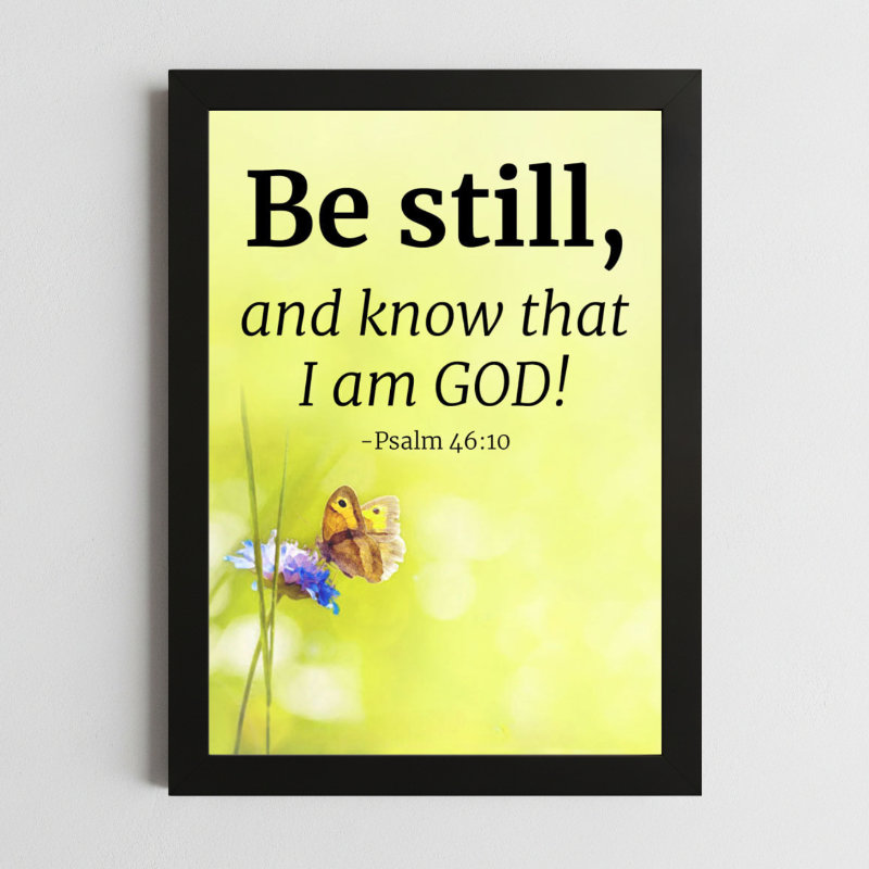 Psalms 46:10 Wall Art – Framed Christian Peace & Stillness