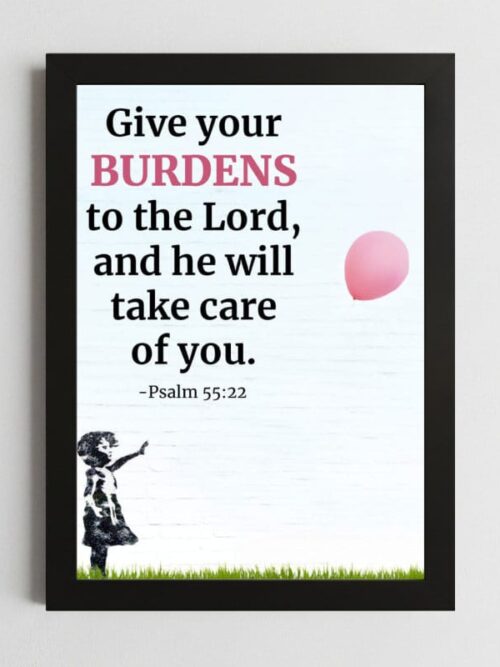 Bible Verse Wall Art Mockup_61 Psalm 55:22 Wall Art – Framed Christian Comfort & Relief