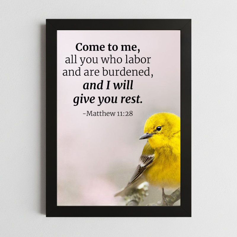 Matthew 11:28 Wall Art – Framed Christian Rest & Comfort