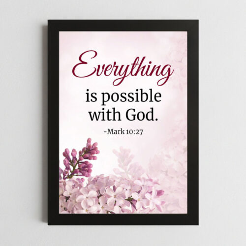 Mark 10:27 Wall Art Kenya – Framed Christian Faith & Possibilities